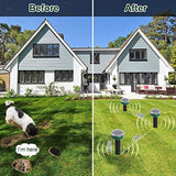 NEW Hicollie 4 Pack Solar LED Ultrasonic Waterproof Pest Repellent with IP56 Protection for Snakes, Voles, Rats, Mice etc. Chemical Free!
