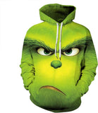 NEW Leezeshaw Unisex Ugly Christmas The Grinch Hoodie Sweatshirt, Mens 3D Pullover Hoodie, Sz XXL