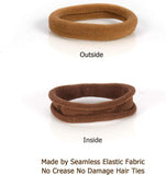 NEW Soft Thick Seamless Cotton Hair Ties, Ponytail Scrunchies Headbands No Damage Crease for Women Girls Kids Ponytail Holder 100 Pieces (Brunette Brown Set)