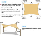 NEW Retails $120, MeetYr Life LED Light up Shade Sail 6.5'x10' Rectangle Outdoor Awning Rectangle Heavy Duty Permeable Shade Fabric for Outdoor Patio Garden Backyard (6.5x10Ft, Ivory/Off-White)