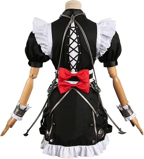 NEW Retails $100, Vaianie Ellen Joe Cosplay Costume Game Costume Women Maid Dress Uniform Girls Apron Outfits Halloween Carnival Costume, Full Set, No Tail, Sz L, Fits Medium