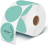 Retails $28+ NEW 3 Inch Round Thermal Label Stickers, Self-Adhesive Circle Direct Thermal Labels, Multi-Purpose Blank Sticker Labels for DIY Design, Roll of 500 Labels, Green/Teal