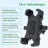 NEW Bike Phone Mount, The Best Cell Phone Holder for Any Android iPhone, Bicycle Accessories for Adult and Kid Bikes Adjustable for Different Handlebar