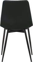 NEW Armen Living Monte Side Chair in Black Faux Leather and Black Powder Finish, Black, Retails $160+