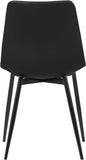 NEW Armen Living Monte Side Chair in Black Faux Leather and Black Powder Finish, Black, Retails $160+