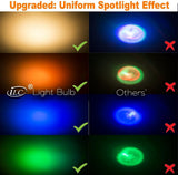 NEW iLC GU10 LED Light Bulb Color Changing 12 Colors 3W Dimmable Warm White 2700K RGB LED Light Bulbs with Remote Control, 20 Watt Equivalent (Pack of 4)