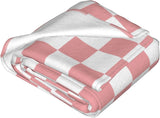 NEW Rosy White Checkerboard Throw Blanket Soft Cozy Plush Warm Fleece Blanket for Sofa Couch Bed 60"X50"