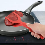 NEW 2 in 1 Spatula and Tongs, 1 Pc Red! Allows you to flip foods and scoop items easily without switching utensils
