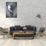 NEW Retails $45, Framed Love Heart 3D Black Canvas love heart gray-3d art wall Decor Black And White Picture Poster Prints Metal Sculpture Effect Modern Paintings For Couple Abstract Hug Wall Decor (16x24 inches)