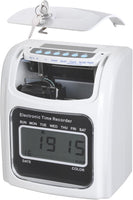 NEW Retails $370+ Yescom Employee Attendance Punch Time Clock Payroll Recorder LCD Display w/ 100 Cards