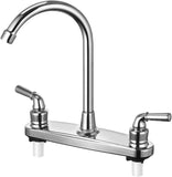 NEW RV Non-Metallic Kitchen Faucet Two Handle-High Arch-8"-360 Swivel Replace for Motorhomes, Travel Trailers, Campers (8"HIGH Arch), Chrome