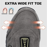 NEW Men's Hiking Shoes Slip On Waterproof Anti-Slip Shoes with Arch Support Lightweight Orthopedic Loafers Breathable Sneakers Low-top Walking Boat Shoe, Brown, Sz 11