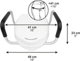 NEW Retails $110, PEPE Mobility Raised Toilet Seat with Handles 4 Inch (Fits Round and Elongated Toilets up to 15"), Toilet Seat Riser for Seniors, 300 lbs Capacity