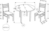 New Retails $254+ Assembled dining set Monarch Specialties, 3pcs Set, Small, 35" Drop Leaf, Kitchen, White Metal and Laminate, Grey Fabric, Contemporary, Modern, few marks from transport shown in pics!