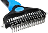 NEW Pet Grooming Tool Brush Pet Dematting Comb Double Sided Shedding and Dematting Undercoat Rake Comb for Cats & Dogs Blue