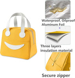 NEW Vikuces Lunch Bag for Women and Men, Insulated Lunch Box Cooler Tote Bags Thermal Bento Bags, Kids Reusable Smiley Lunch Boxes with Waterproof for Work, School, Travel and Picnic (Grey)