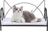 NEW Retails $46, AFBKSS&BB Metal Cat Beds, Dog Sofas, Medium & Small Pet Beds, Strong Iron Frame Pet Sofas with Washable Cover (White)