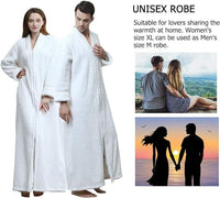 NEW Long Full Zip Fleece Bath Robe for Women Zipper Spa Bathrobe Flannel Nightgown Housecoat, White, Sz L, Retails $49+