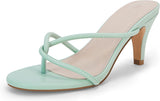NEW Rilista Womens Open Toe Flip Flops Stiletto Heels Summer Strappy Thong Slide on Slingback Mules Sandals - Size 7 Retails $68+