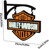 NEW Harley-Davidson Sign Wall Decor Harley-Davidson Embossed Double Sided Sign for Business Room Lightweight Gift Easy Installation Harley Logo Wall Decor, 9-10in w/ Hanger, Hooks not included