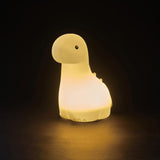 NEW Globe Electric 13319 Brontosaurus Multicolor Changing LED Integrated Rechargeable Silicone Night Light, Table Lamp, Tap Light, White, Reading Light, Home Essentials, Bedroom, Nightstands, Room Décor