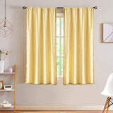 NEW Retails $70, Yellow Velvet Curtains for Living Room 42X95" Each Panel Soft Luxury Window Drapes Pom Pom Fringe Curtain Panels Decorative Cotton Feel Soft Curtains for Kids Room 2 pc, Yellow