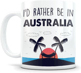 NEW Australia Souvenir - Beach Vacation Themed Gift for Women and Men Who Travel - I Love Australia Coffee Mug for Snowbirds, Travelers, or Expats