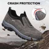 NEW Men's Hiking Shoes Slip On Waterproof Anti-Slip Shoes with Arch Support Lightweight Orthopedic Loafers Breathable Sneakers Low-top Walking Boat Shoe, Brown, Sz 11