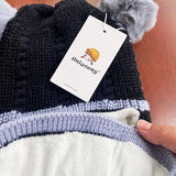 NEW Uniyoung Baby Unisex Winter Warm Hat Knit Double Pom Pom Beanie with Fleece Lining (Black) Ages 1-5