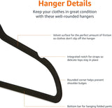 NEW Amazon Basics Velvet Suit Hangers - 19-Pack, Black