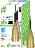 NEW Greenlite 10w/pdt Vintage Metallic Pendant Light, Gold