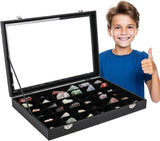 NEW 36 Grid Collector Display Case with adjustable storage space - PU Leather! Great for Crystals, rocks or other small collectibles