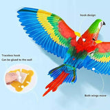 NEW Simulated Birds Hanging Pet Toy, Electric Flying Bird Cat Toy Cat Interactive Toy Pet Intelligence Training Toy, Electronic Sound Bird Toys, Interactive Cat Toy Hanging Bird Bouncing Cat Toy (Parrot)
