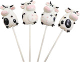 NEW Cow Candy Lollipops - (20g Large) 12 Suckers Individually Wrapped Pops - Great for Cow Party Favors - Farm Candy - Super Cute for Baby Shower Decorations - Barnyard Candy Bags