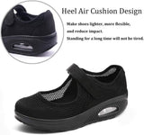 NEW Women's Working Nurse Shoes, Adjustable Breathable Diabetic Shoes, Wedges Walking Mary Jane Sneaker, Fitness Casual Nursing Orthotic Shoes for Arthritis, Diabetes, Heel Pain, Black, Sz 11, Retails $50