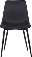 NEW Armen Living Monte Side Chair in Black Faux Leather and Black Powder Finish, Black, Retails $160+