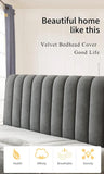 NEW Retails $190, Bed Headboard Cover High Grade All-Inclusive Headboard Cover Soft Thicken Velvet Quilted Headboard Slipcover Short Plush Quilting Head Cover -grey- 180cm (71inch)
