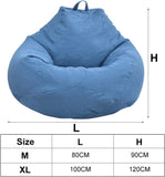 NEW Bean Bag Chair Cover (Without Filler) Bean Bag Sofa Couch Cover High Back Lazy Sofa Bean Bags Plush Toy Storage Bag Clothes Organizer Beanbag Chair Cover for Adults Kids (Blue, M:31.5x35.4in)