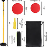 NEW Teamaze Flying Disc Game Set, Height Adjustable Disc Toss Game with Bottle, Score Tracker, Bottle Bash Game Set Bottle Drop Yard Games for Family Adult & Kid Outdoor Yard Lawn Beach