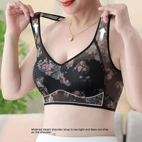NEW LexTex Ellebloom - Ice Silk Lace Cooling Comfort Bra, Anti-Sagging Wire-Free Bra, Comfort Soft Bra, Lift Bra Women, Purple, Fits L/XL