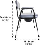 NEW Retails $250, PEPE Mobility Commode Chair for Seniors with Padded Frame (Up to 363 Lbs), Portable Toilet Bedside Bucket, Stool Adults, Chamber Pot Elderly