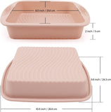 NEW Baocuan Silicone Square Cake Pan - Non-Stick, Easy Release, Heat Resistant for Baking Cakes, Brownies, Cheesecakes and More 8.5 Inch 3 Pack for Oven, Microwave, Freezer and Dishwasher