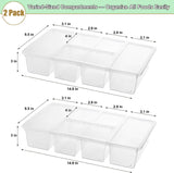 NEW Taiuloo 3 Pack Divided Serving Tray with Lid, 5 Compartment Salad Bar Fridge Organizer, Clear Plastic Snackle Box Container for Veggie, Fruit, Snack, Food Prep