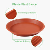 NEW GROWNEER 6 Pack 10" Round Plastic Saucers for Indoor and Outdoor Use, Clay Color