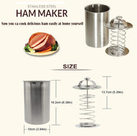 NEW (Ham Meat Press Maker) - Meao Stainless Steel Ham Sandwich Meat Press Maker for Making Healthy Homemade Deli Meat - Kitchen Bacon Meat Pressure Cookers Boiler Pot Pan Stove