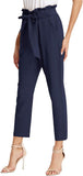 NEW GRACE KARIN Women's Cropped Paper Bag Waist Navy Blue Pants with Pockets, Sz 2XL, Retails $49+