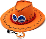 NEW Adult KITAT Ace Cowboy Hat Anime One Piece Cosplay Cap