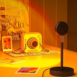 NEW Balkwan Sunset Lamp Projection Rotation Rainbow Lamp Led Romantic Visual Led Light Network Red Light with USB Modern Floor Stand Night Light Living Room Bedroom Decor (Sunset Red)