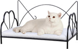 NEW Retails $46, AFBKSS&BB Metal Cat Beds, Dog Sofas, Medium & Small Pet Beds, Strong Iron Frame Pet Sofas with Washable Cover (White)