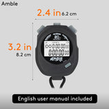 NEW Stopwatch, Amble Countdown Timer and Stopwatch Record 20 Memories Lap Split Time with Tally Counter and Calendar Clock with Alarm for Sports Coaches and Referees
